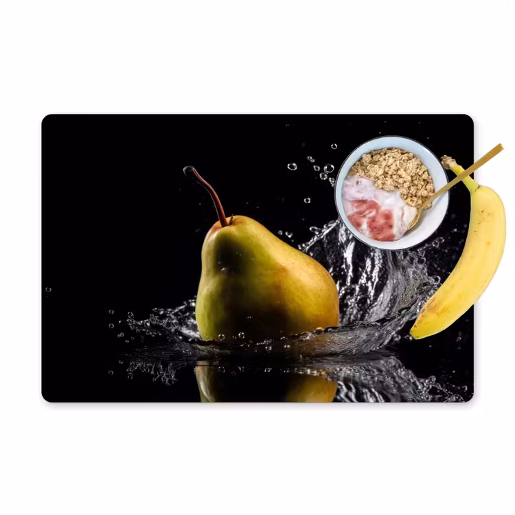 Tovaglietta in vinile - Pera - Frutta - Acqua - Nero — 1