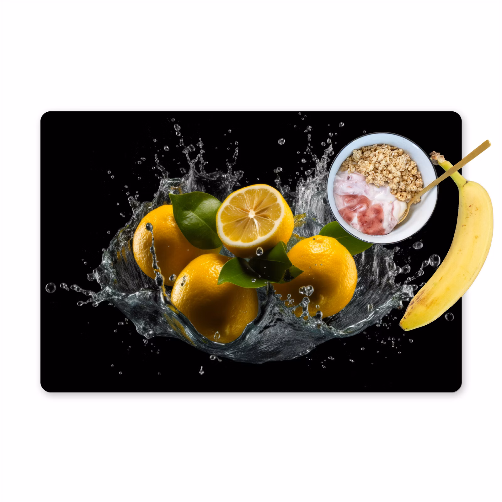 Tovaglietta in vinile - Limone - Frutta - Giallo - Nero — 1