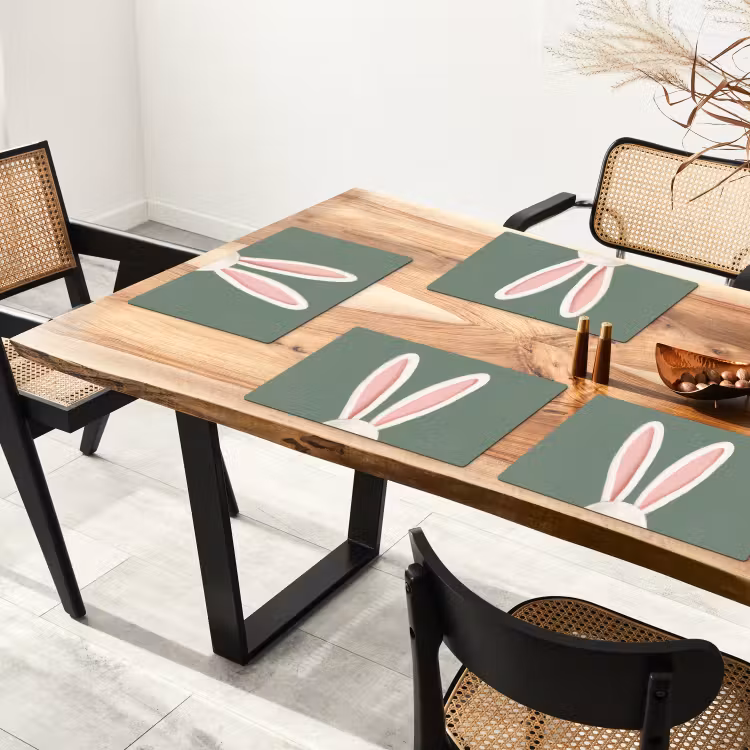 Tovaglietta – 6 pezzi - Lepri - Orecchie - Rosa — 4