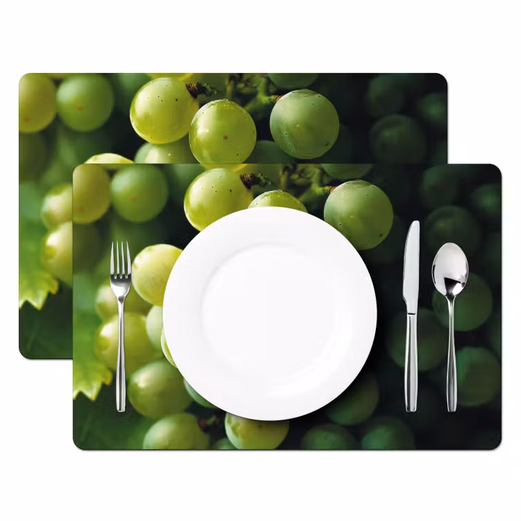 Tovaglietta in vinile - Uva - Grappolo - Verde — 2