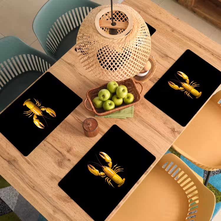 Tovaglietta in vinile - Cancro - Giallo - Puntini - Solido — 3