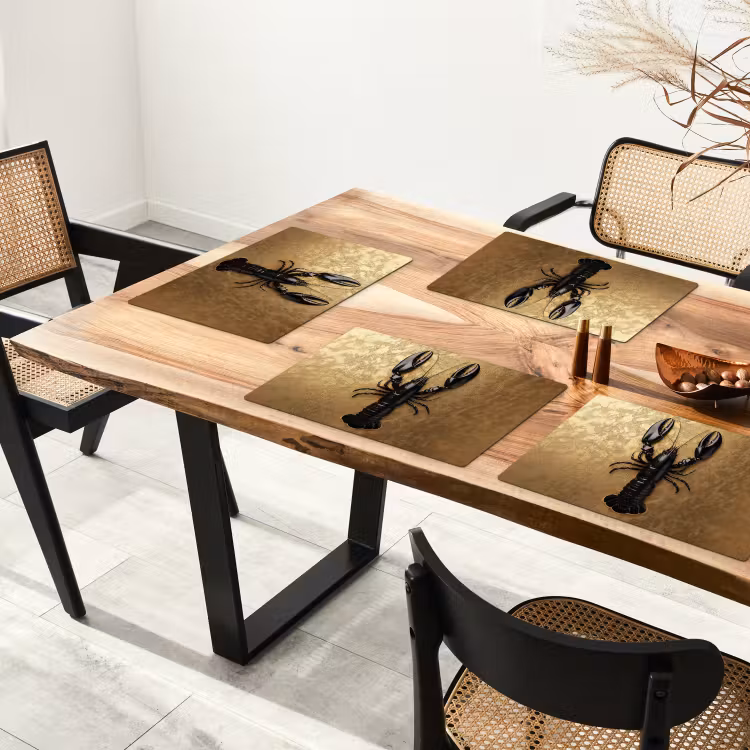 Tovaglietta in vinile - Cancro - Nero - Oro - Lusso — 4