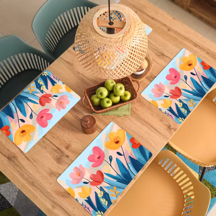 Tovaglietta in vinile - Illustrazione - Fiori - Colorati — 3