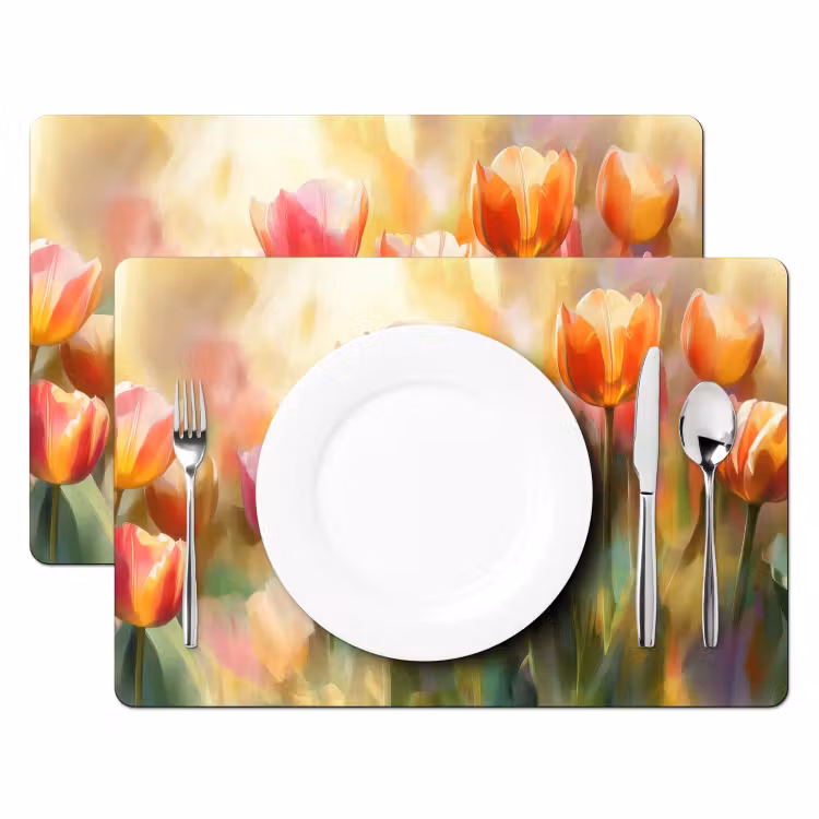 Tovaglietta in vinile - Tulipani - Fiabesco - Colorato — 2
