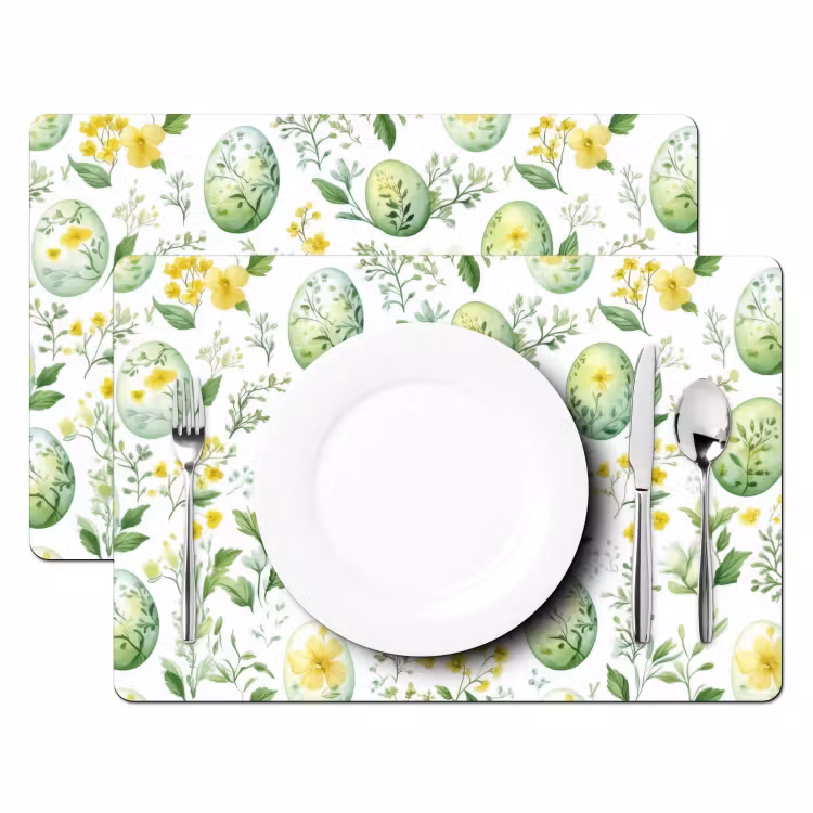 Tovaglietta – 6 pezzi - Modello - Verde - Uova — 2