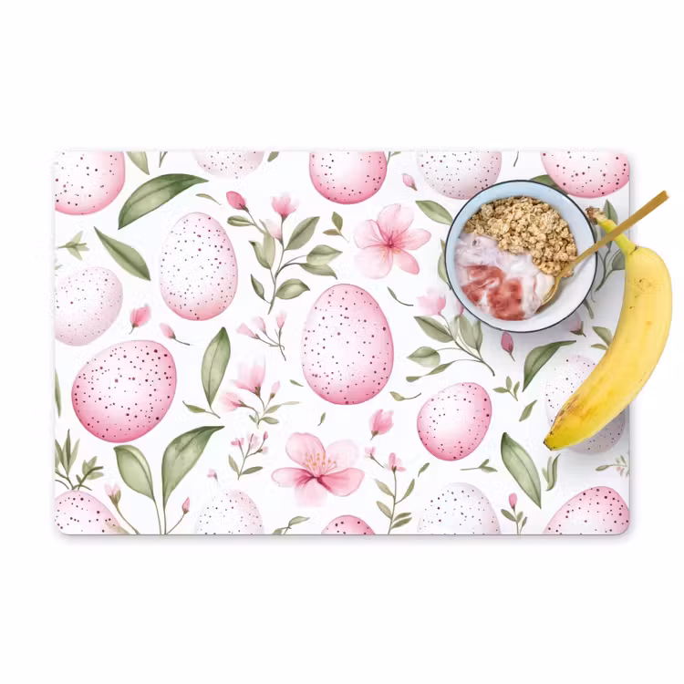 Tovaglietta – 6 pezzi - Motivo - Uova - Rosa - Pasqua — 1