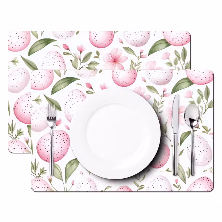 Tovaglietta – 6 pezzi - Motivo - Uova - Rosa - Pasqua — 2