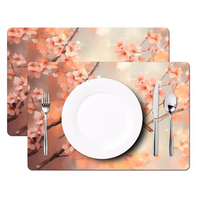 Tovaglietta in vinile - Uccelli - Romantico - Ramo di fiori — 2