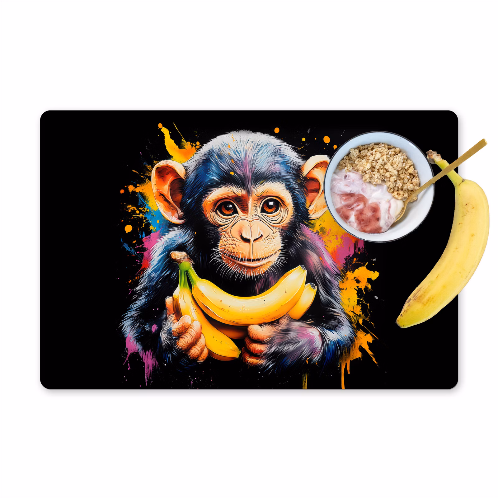 Tovagliette - Scimmia - Graffiti - Colorato - Banane - Moderno — 1