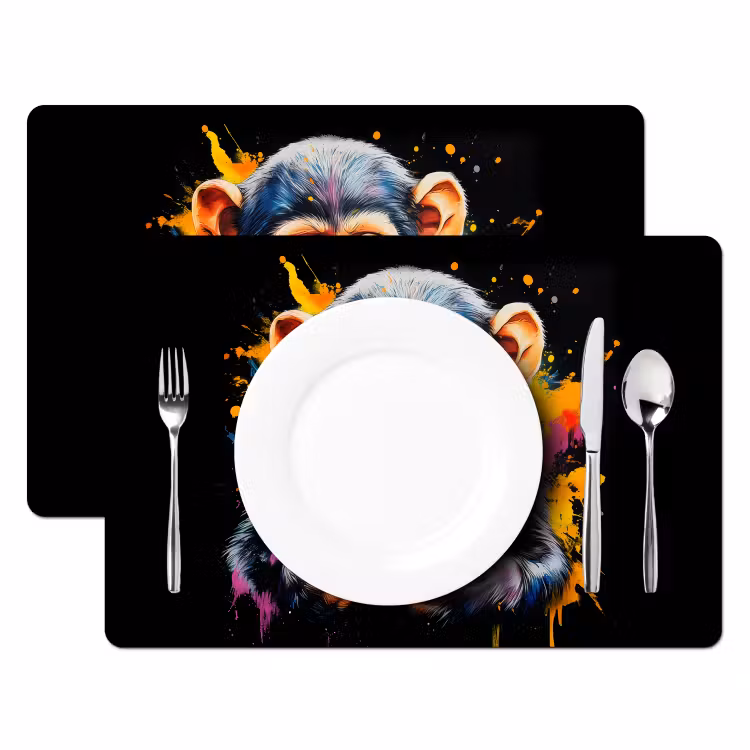 Tovagliette - Scimmia - Graffiti - Colorato - Banane - Moderno — 2