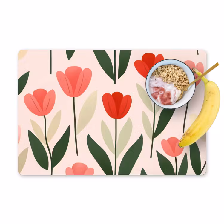 Tovaglietta in vinile - Tulipani - Moderni - Rosa — 1