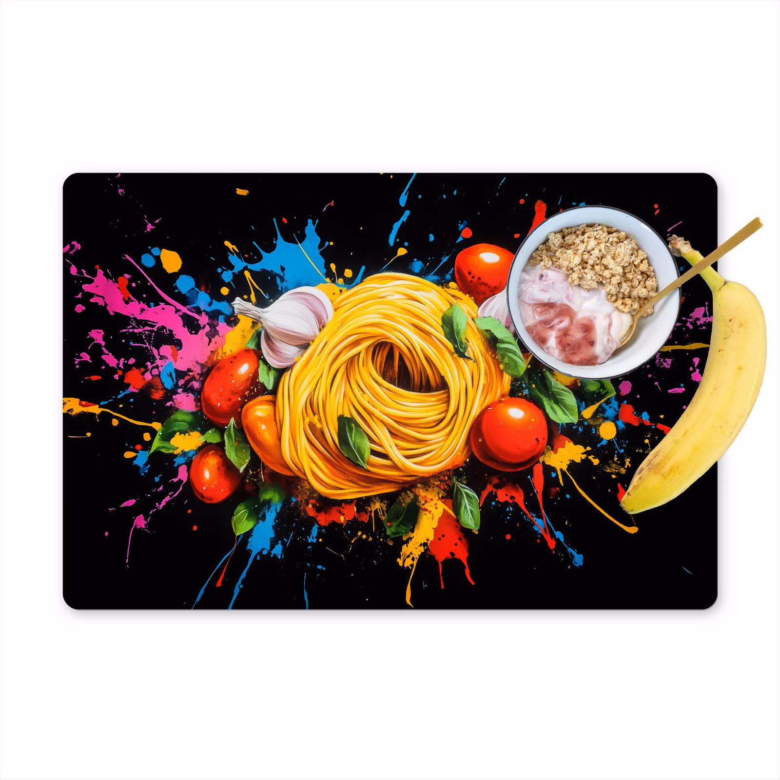 Tovagliette - Spaghetti - Graffiti - Vernice - Colorato - Cibo - Moderno — 1