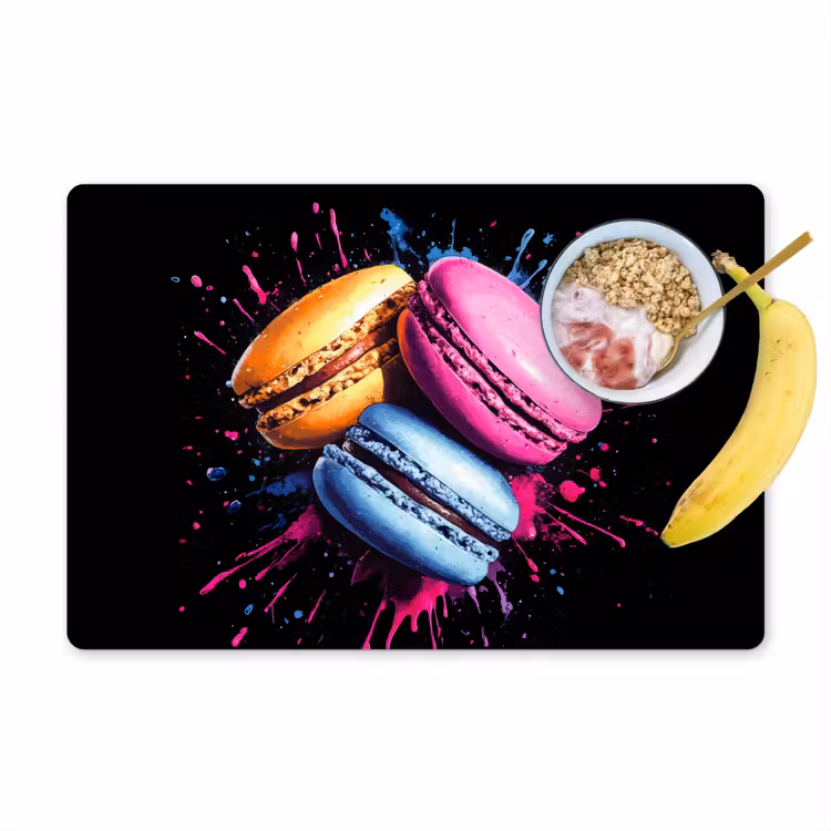 Tovagliette - Macaron - Dessert - Graffiti - Colorati - Rosa - Blu - Giallo — 1