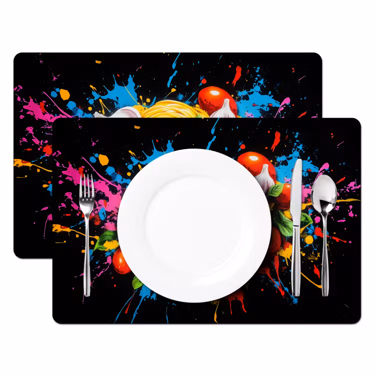 Tovagliette - Spaghetti - Graffiti - Vernice - Colorato - Cibo - Moderno — 2