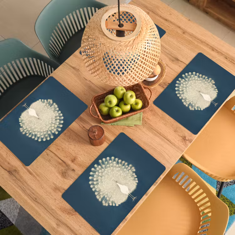 Tovaglietta in vinile - Uccello - Blu - Vintage — 3