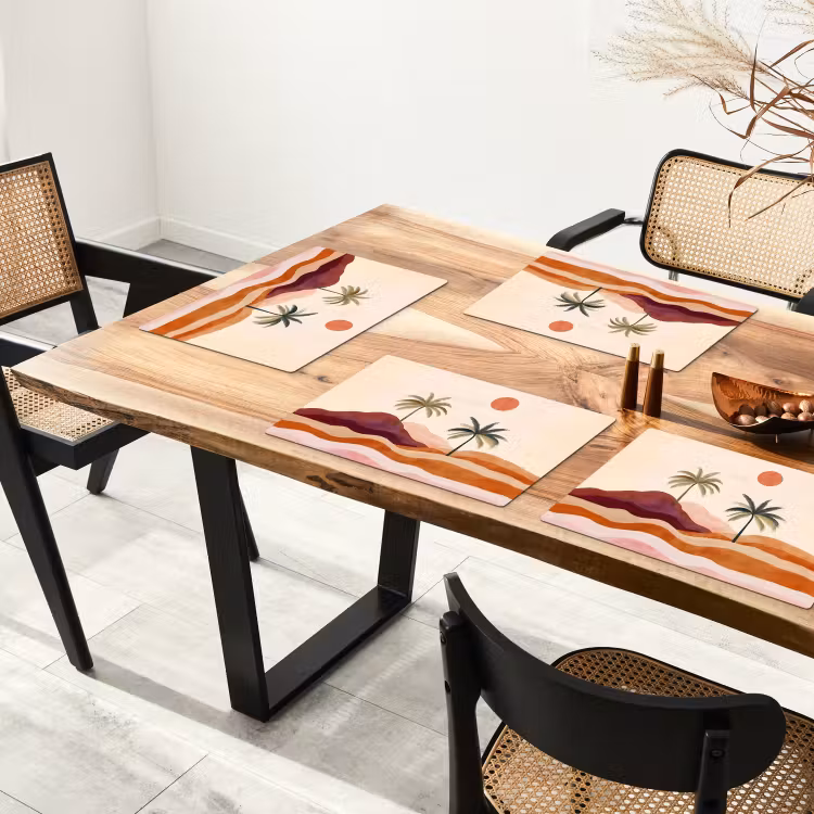 Tovaglietta in vinile - Palme - Astratto - Sole - Colline — 4