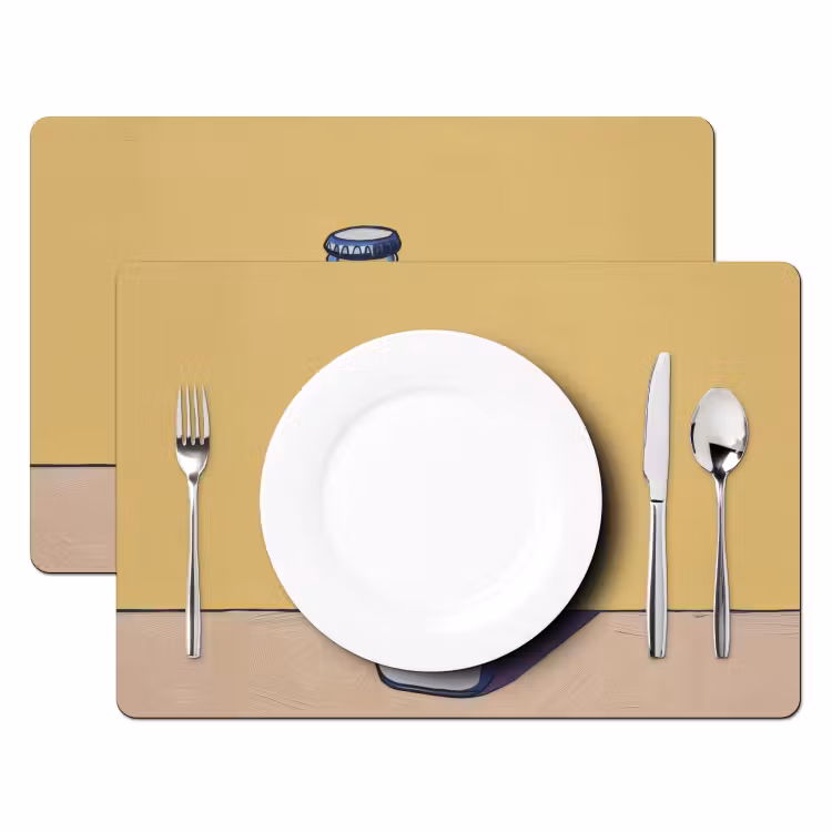 Tovagliette - Bicchieri - Bottiglia - Illustrazione - Latte — 2