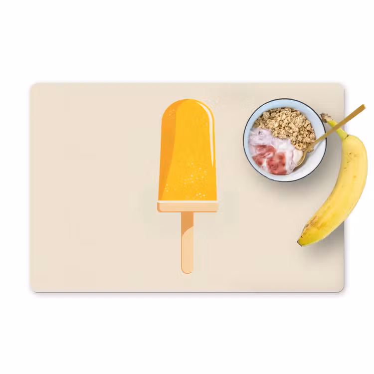 Tovagliette - Gelato all'arancia - stecco - acqua — 1