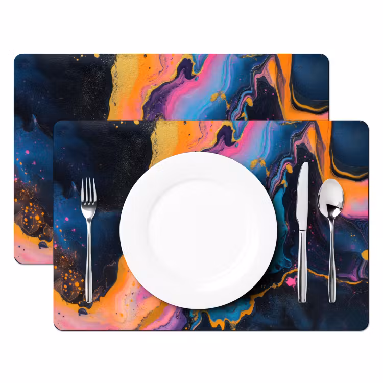 Tovagliette - Moderno - Marmo - Arancione — 2