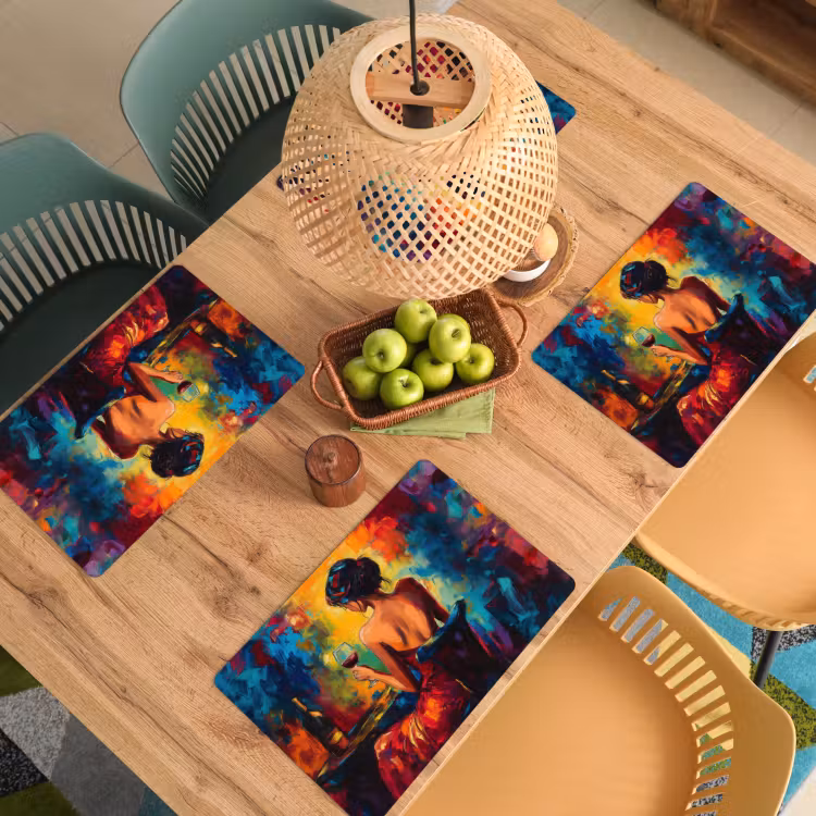 Tovagliette - Vino - Donna - Atmosferico - Colorato — 3