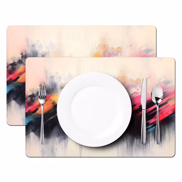 Tovagliette - Dinamico - Astratto - Colorato - Nero — 2