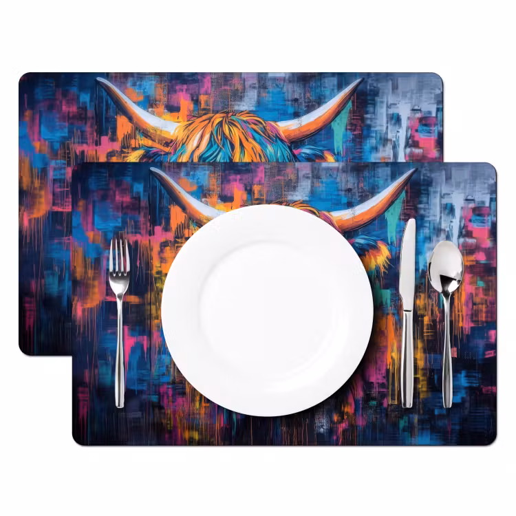 Tovagliette - Highlander scozzese - Astratto - Colorato — 2