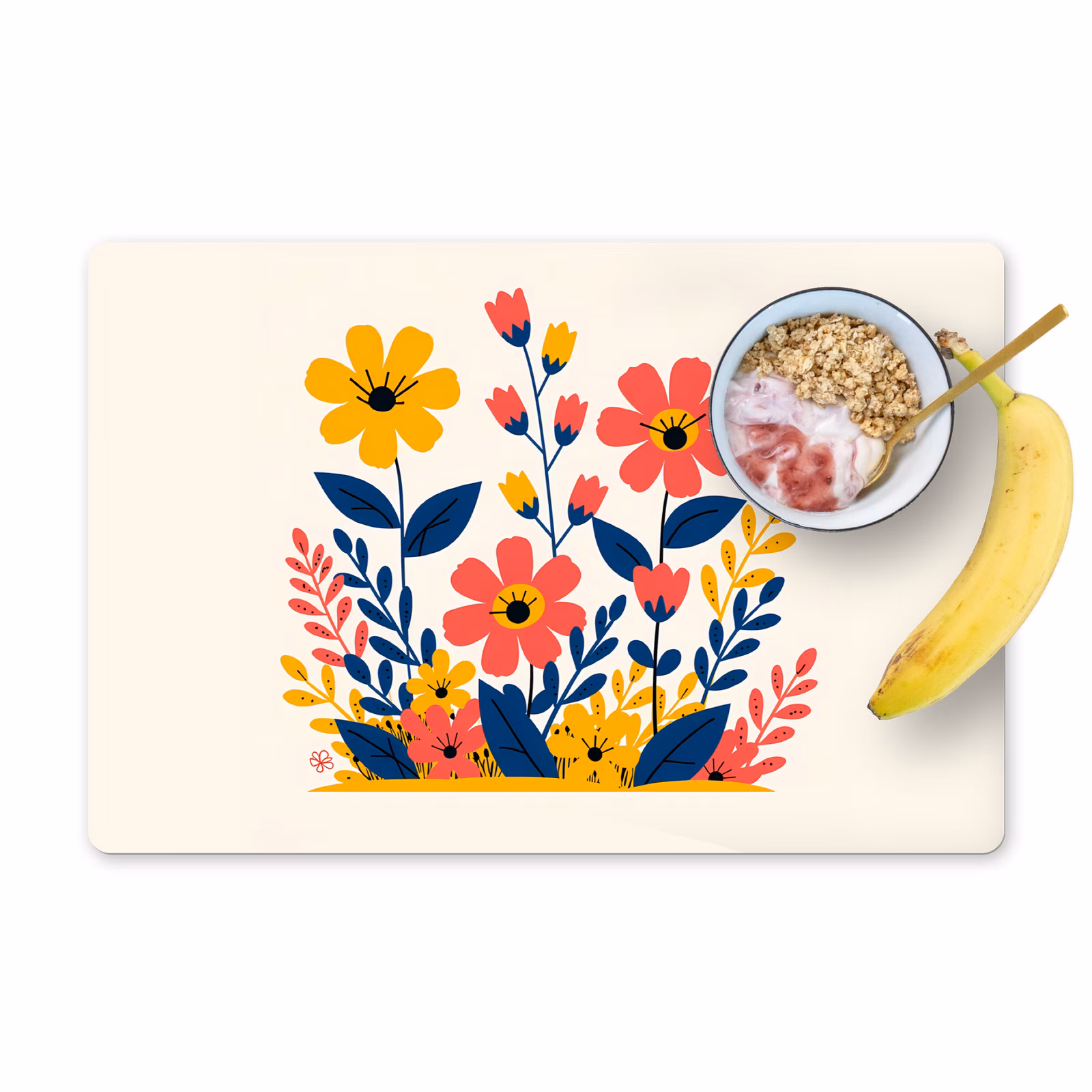 Tovagliette - Illustratie - Bloemen - Bladeren - Roze — 1