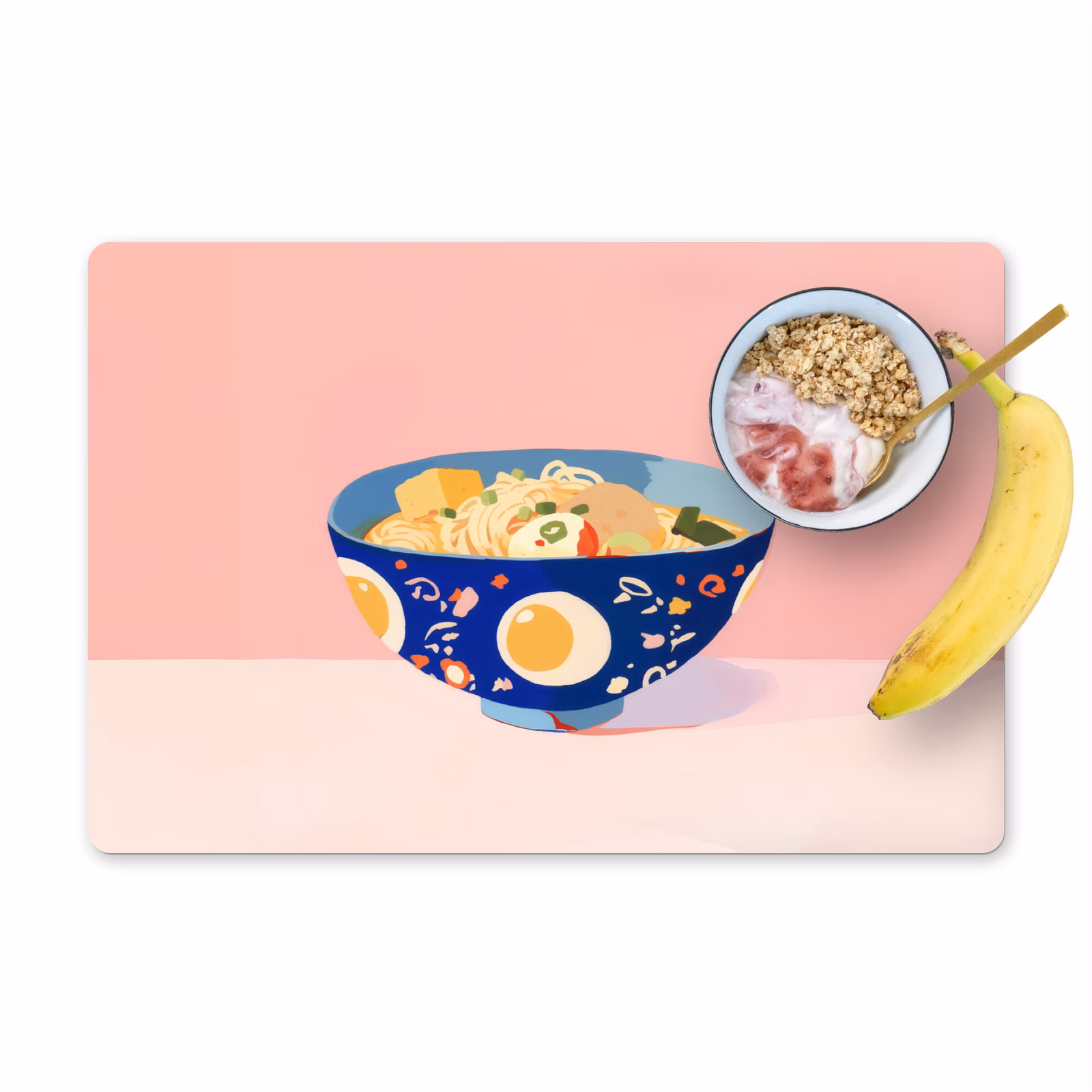 Tovagliette - Tagliatelle - Ciotola - Blu - Illustrazione — 1