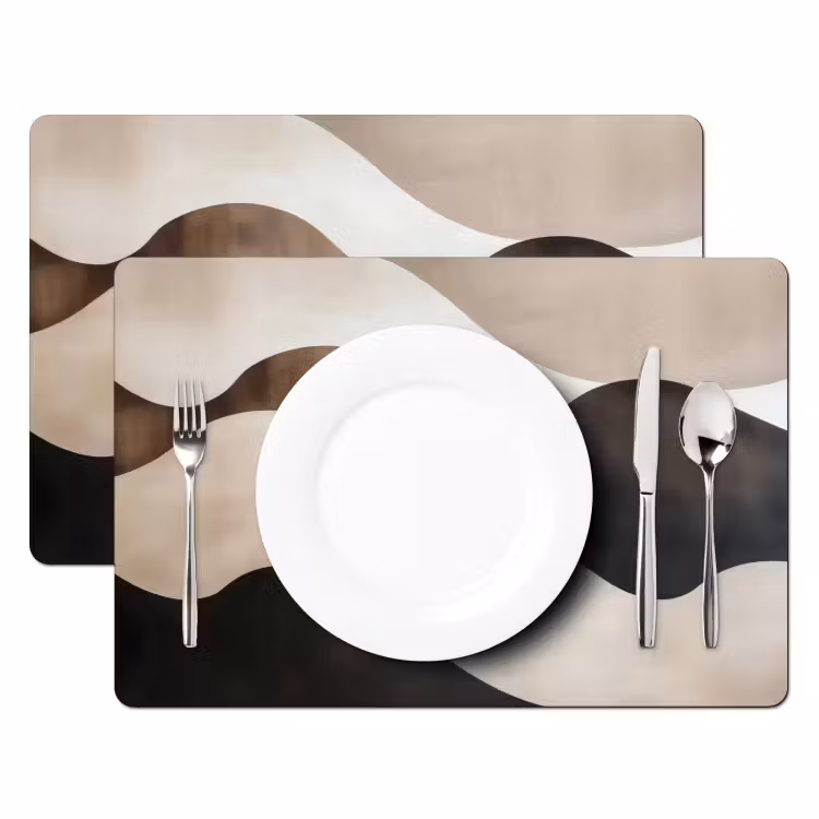Tovaglietta in vinile - Onde - Astratto - Beige — 2
