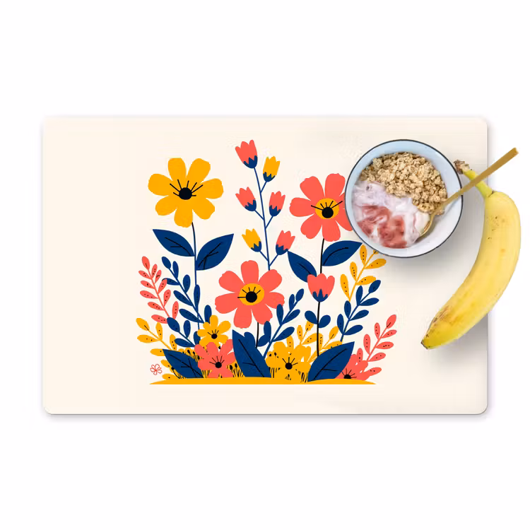 Tovagliette - Illustratie - Bloemen - Bladeren - Roze — 1