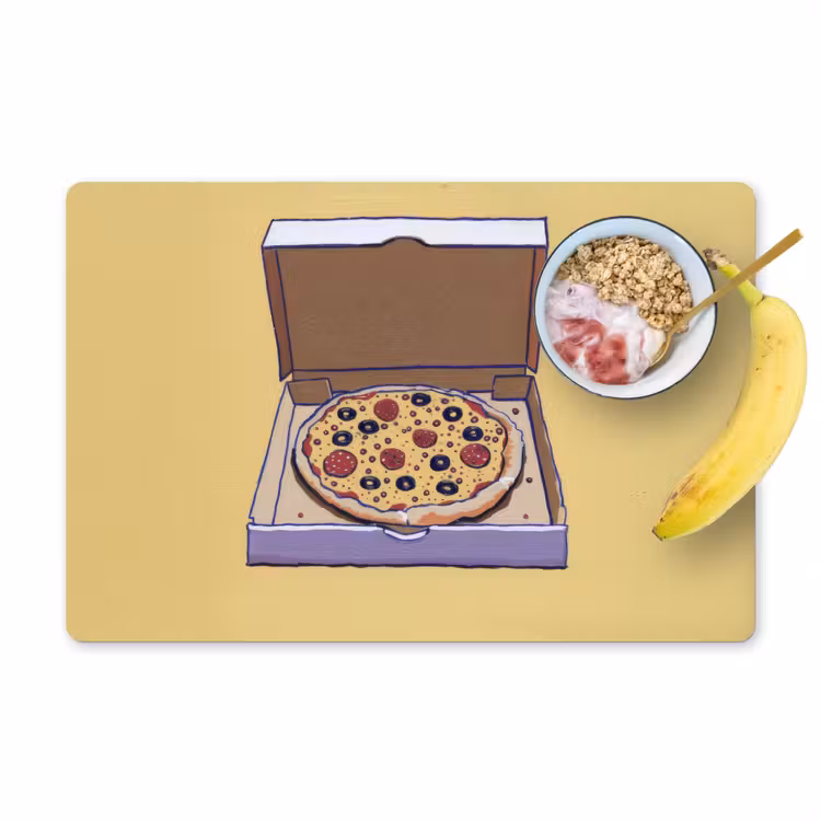 Tovagliette - Pizza - Scatola - Salame - Illustrazione — 1