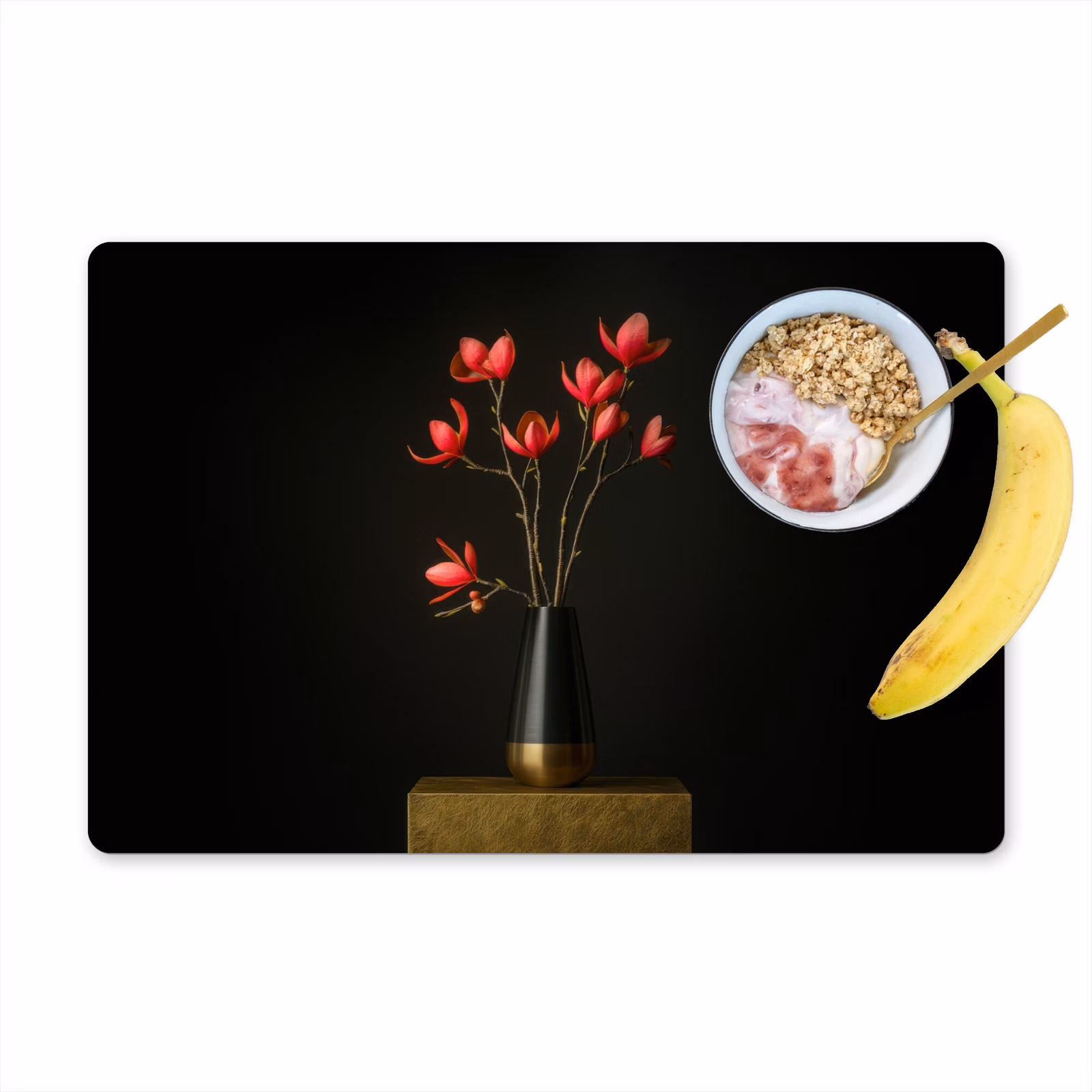 Tovaglietta in vinile - Rosso - Fiori - Vaso — 1