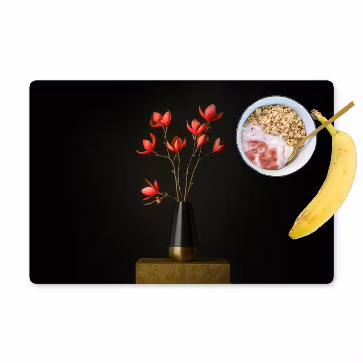 Tovaglietta in vinile - Rosso - Fiori - Vaso — 1
