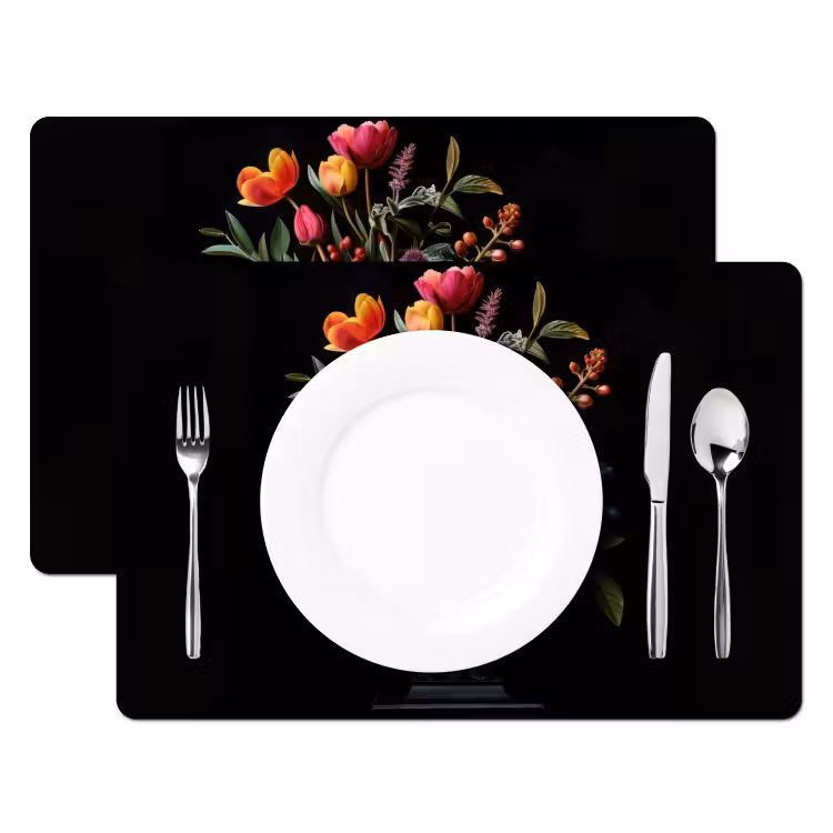 Tovaglietta in vinile - Tulipani - Bacche - Bouquet - Vaso — 2