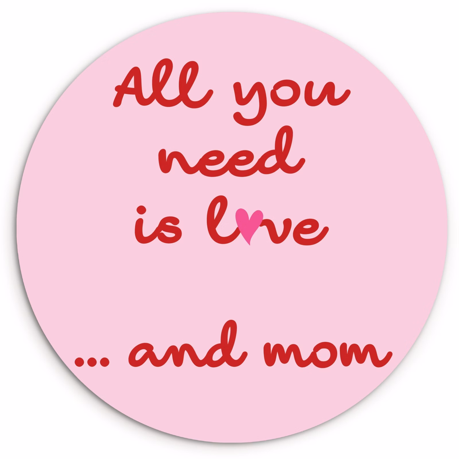 Quadro rotondo - Madre - Amore - Testo - Rosso — 1