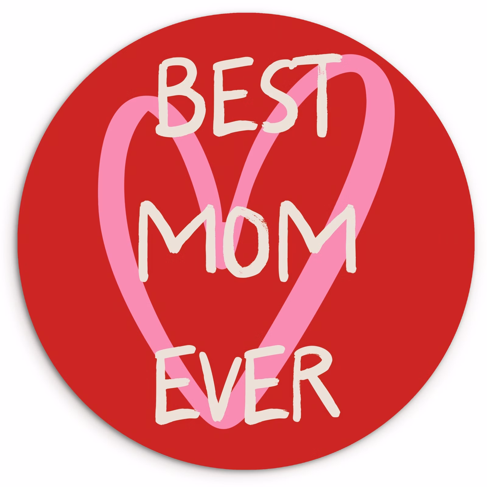 Quadro rotondo - Madre - Citazione - Cuore - Rosso — 1