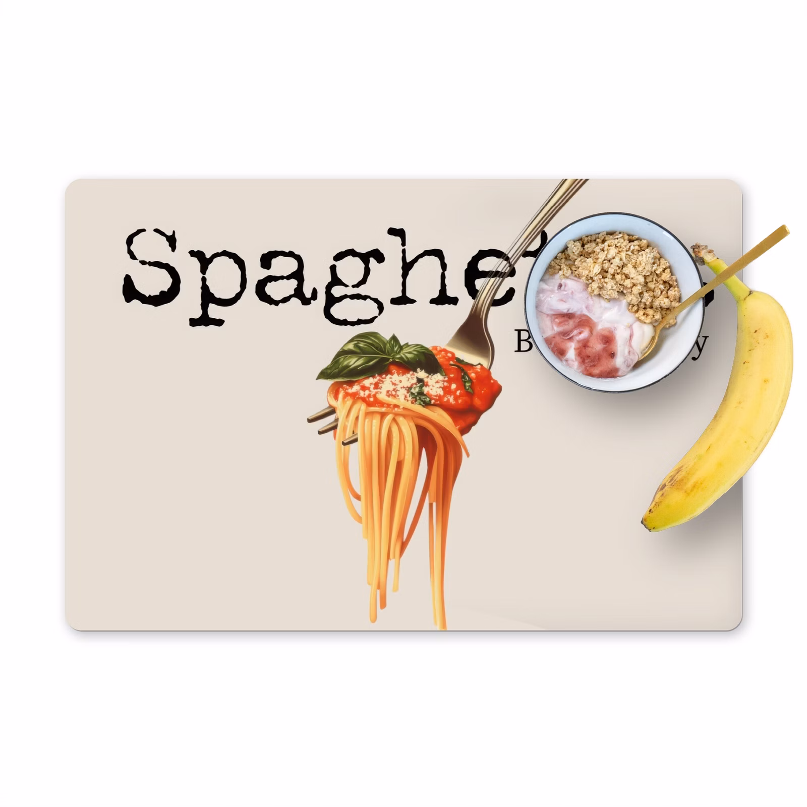 Tovaglietta in vinile - Spaghetti - salsa di pomodoro - parmigiano — 1