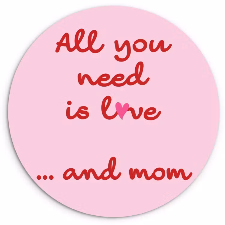 Quadro rotondo - Madre - Amore - Testo - Rosso — 1