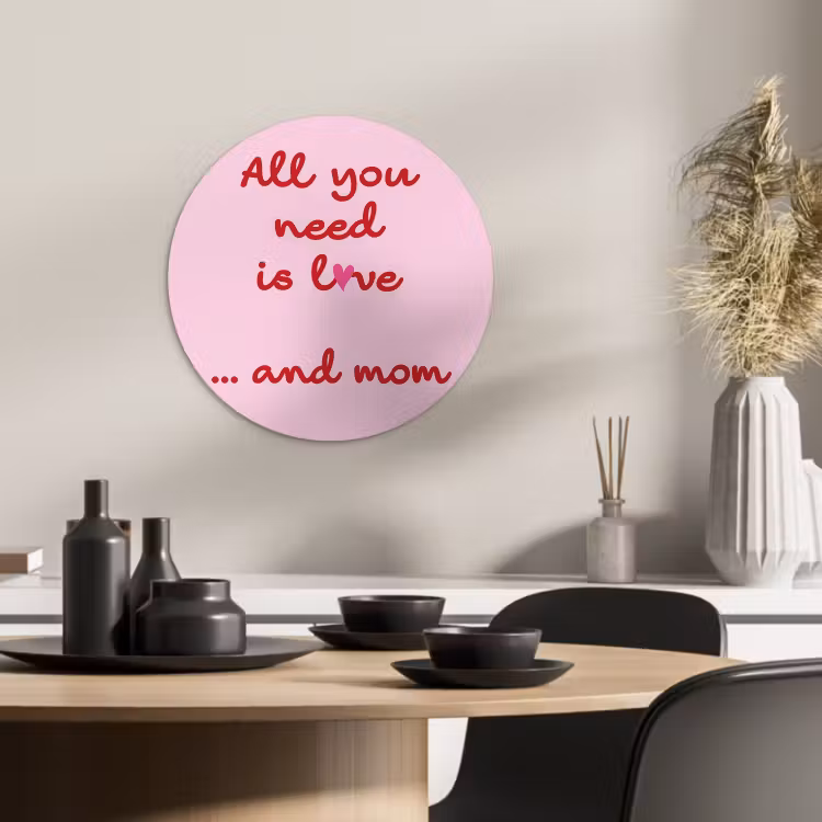 Quadro rotondo - Madre - Amore - Testo - Rosso — 2