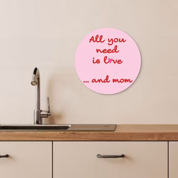 Quadro rotondo - Madre - Amore - Testo - Rosso — 4