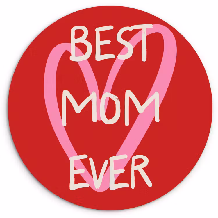 Quadro rotondo - Madre - Citazione - Cuore - Rosso — 1