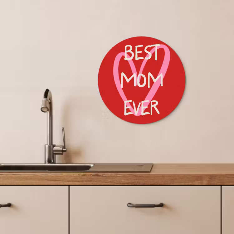 Quadro rotondo - Madre - Citazione - Cuore - Rosso — 3