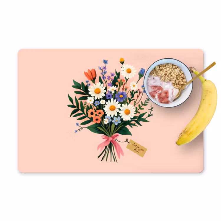 Tovaglietta in vinile - Margherite - Bouquet - Fiocco - Rosa — 1