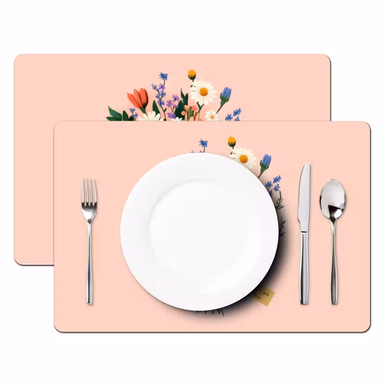 Tovaglietta in vinile - Margherite - Bouquet - Fiocco - Rosa — 2