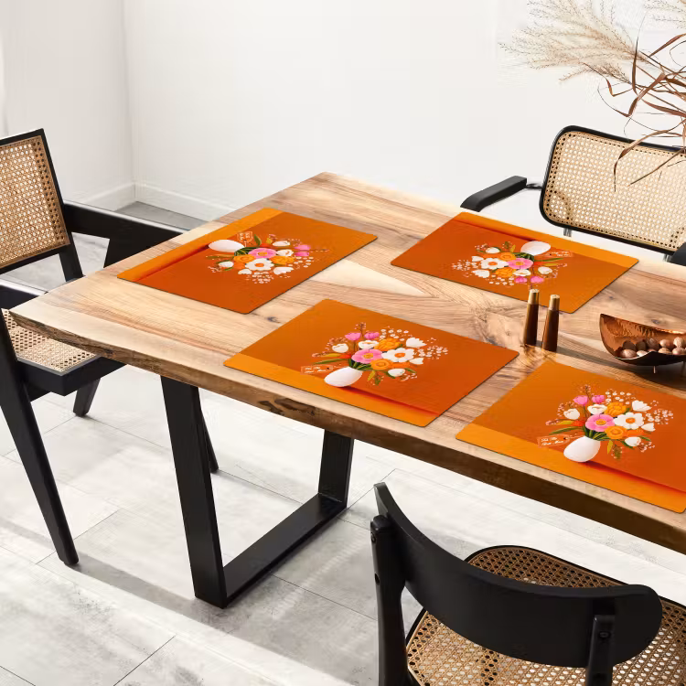 Tovaglietta in vinile - Vaso - Fiori - Arancione — 4