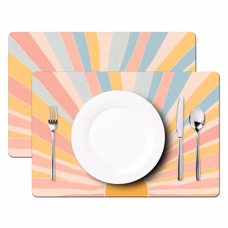 Tovaglietta in vinile - Illustrazione - Sole - Colori pastello — 2