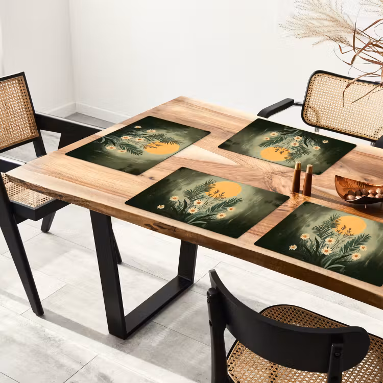 Tovaglietta in vinile - Fiori - Foglie - Sole - Verde — 4