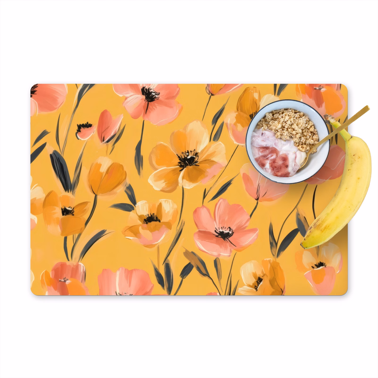 Tovaglietta in vinile - Fiori - Dipinti - Giallo — 1