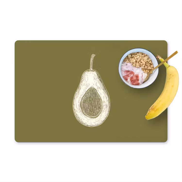 Tovaglietta in vinile - Avocado - Minimalista - Illustrazione - Verde — 1
