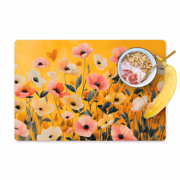 Tovaglietta in vinile - Fiori - Campo - Giallo — 1